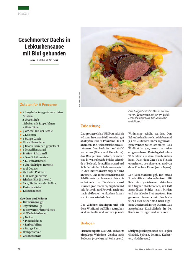 Rezept: Geschmorter Dachs pdf-preview