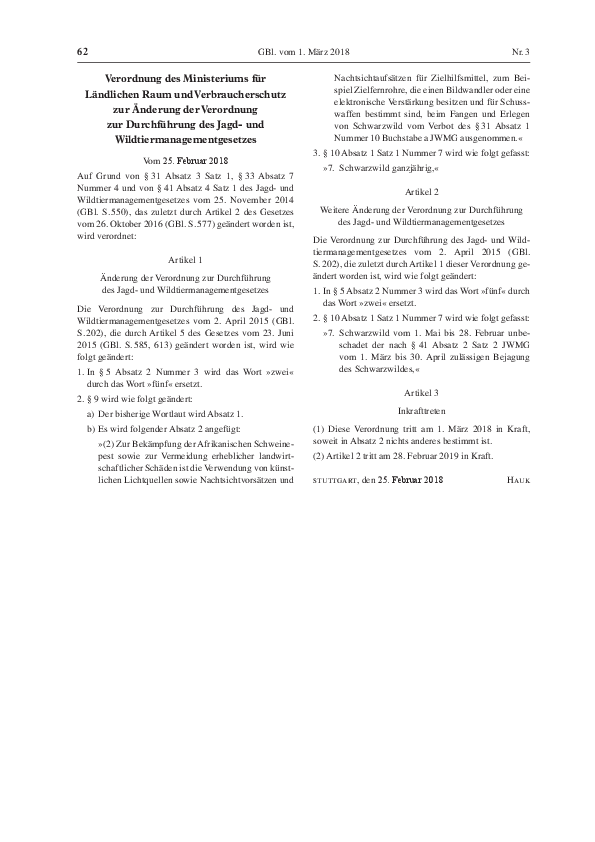 Verordnung des MLR (1.3.2018) pdf-preview